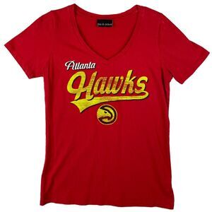Atlanta Hawks Womens Tshirt Size Medium Red Basketball Graphic Tee Shirt A0269